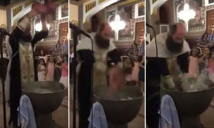 Šok na krštenju: Pop bacao i vitlao djetetom, prisutni prestrašeni (VIDEO)