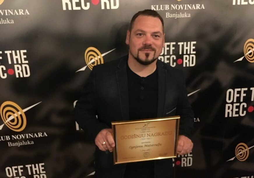 Ognjen Matavulj dobitnik Godišnje nagrade Kluba novinara