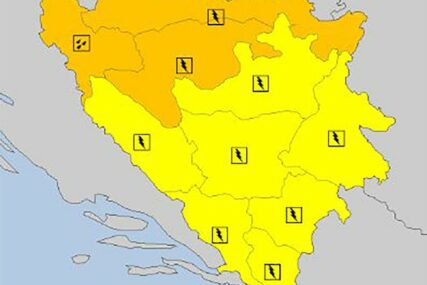 Izdat narandžasti meteoalarm za sjeverna područja Bosne i Krajinu