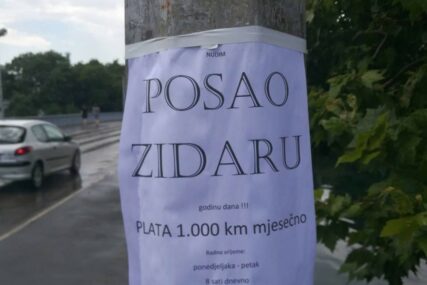 ZIDARU NUDI HILJADU KM MJESEČNO Nesvakidašnji oglas za zapošljavanje u Trebinju