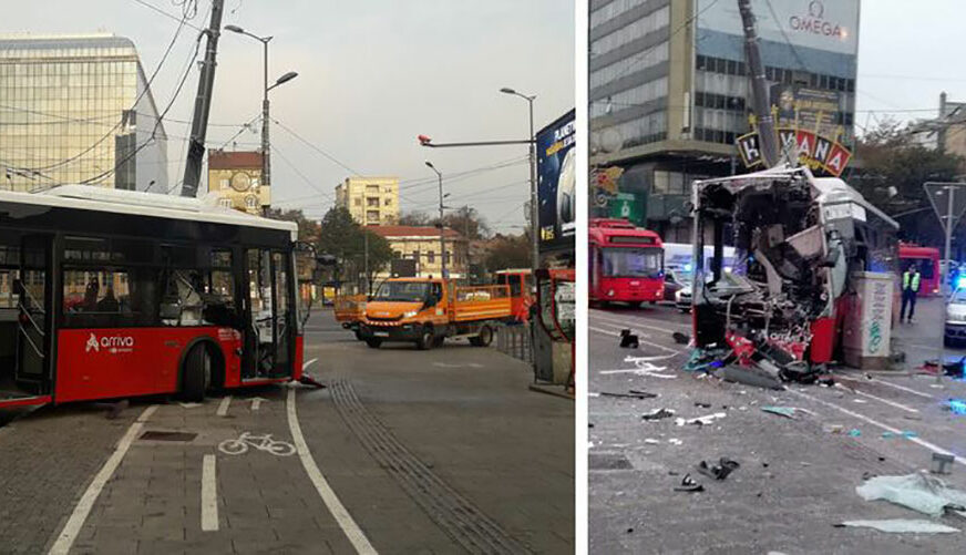 STRAVIČNA SAOBRAĆAJKA U BEOGRADU Vozač autobusa proletio kroz ŠOFERŠAJBNU