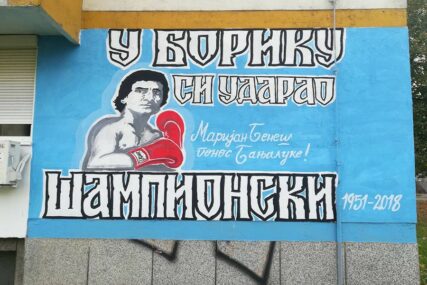 MARIJAN BENEŠ INSPIRIŠE NOVE GENERACIJE Mladi umjetnik naslikao MURAL proslavljenog boksera