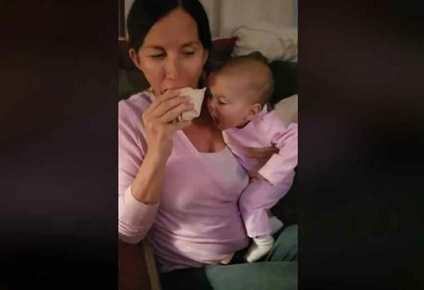 NJAM, NJAM Reakcija bebe koja mami pokušava UKRASTI koji zalogaj burita OSVOJILA INTERNET