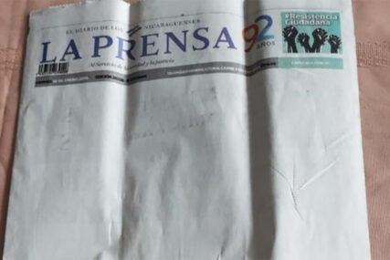 PROTEST Najčitanije novine u Nikaragvi objavile praznu naslovnicu, vlada zabranila uvoz tinte i papira (FOTO)