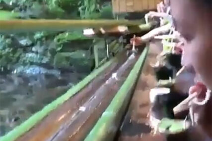 KO JE JAMIO, JAMIO U Japanu možete da jedete špagete iz bambusove cijevi (VIDEO)
