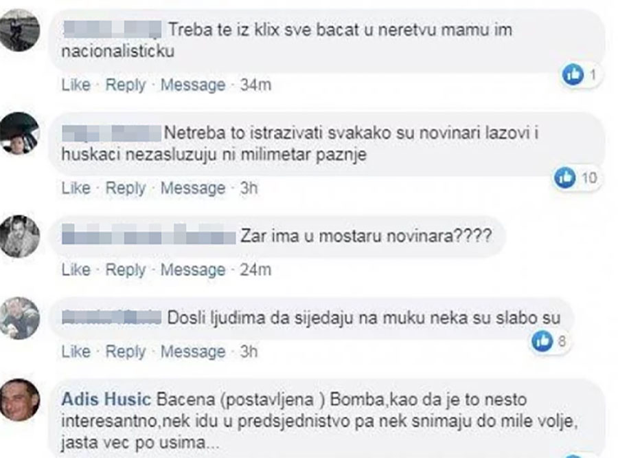 SKANDALOZNO Policajac iz Mostara na društvenim mrežama podržao NAPADE NA NOVINARE