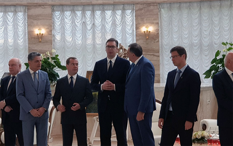 LUKAŠENKO UGOSTIO ZVANIČNIKE Na svečanoj večeri Dodik, Medvedev, Dodon i Vučić