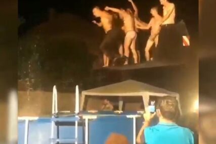NASTAVAK LUDILA NA SVADBI Nakon što je pjevačica pucala, momci skakali u bazen sa bagera (VIDEO)
