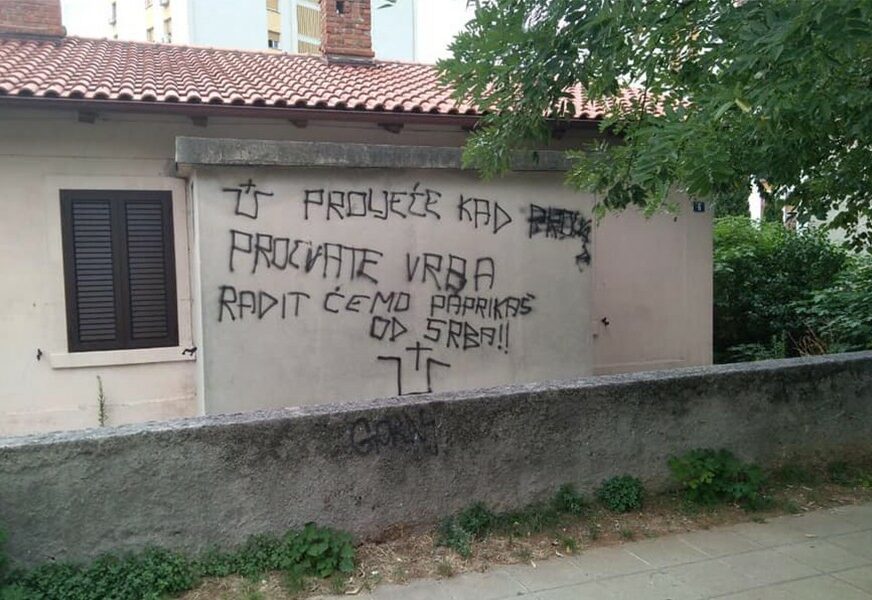 VANDALIZAM Uvredljivi grafiti protiv Srba kod Knina i Rijeke (FOTO)