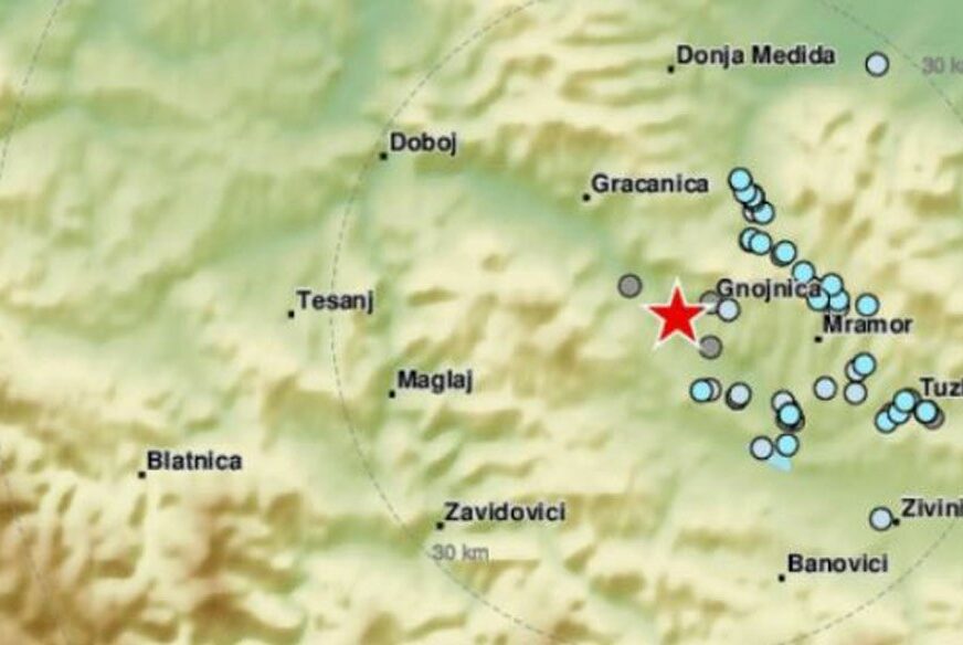 NOVO PODRHTAVANJE U BIH Registrovan zemljotres na području Tuzle