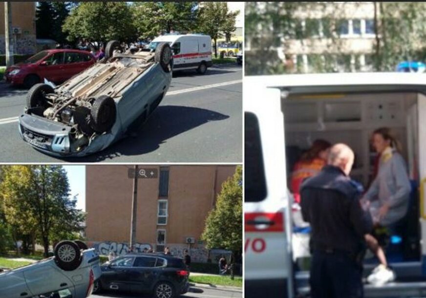UDES U SARAJEVU Sudar dva vozila, jedno završilo na krovu