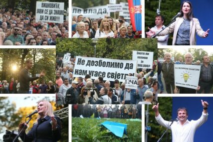 "RAČUN PO RAČUN-PENZIJA" Protest opozicije i građana protiv mogućeg poskupljenja struje u Srpskoj (FOTO)