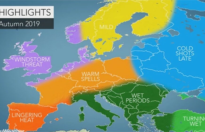 KAKVA SE JESEN OČEKUJE U EVROPI U Španiji toplo, u Britaniji snažne oluje, a Balkanu PRIJETI POTOP