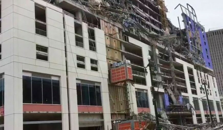 JEZIVI TRENUTAK RUŠENJA Iznenada pao dio hotela u izgradnji (VIDEO)