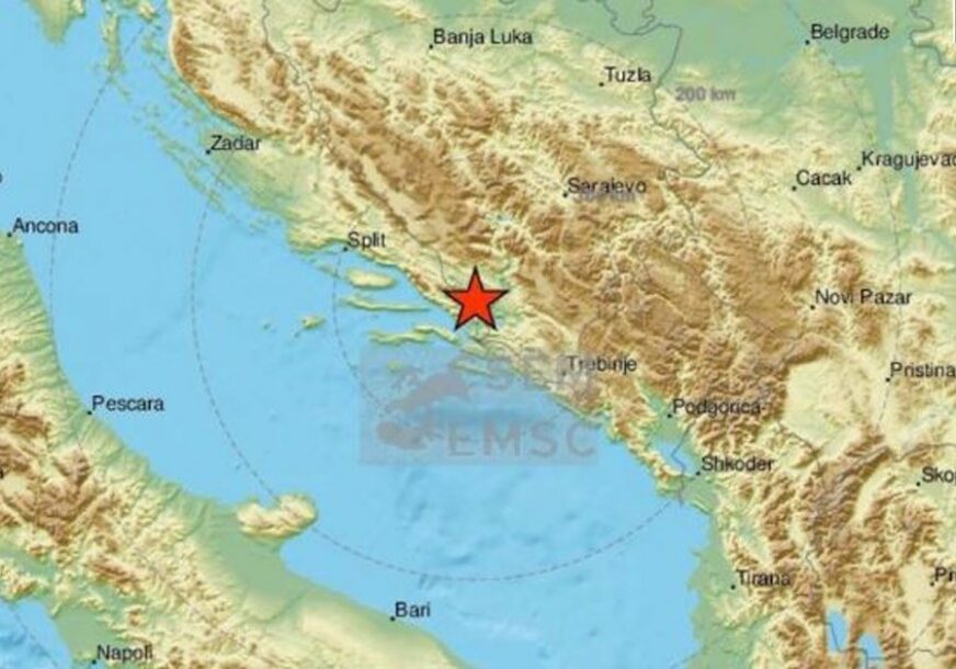Zemljotres na području Hercegovine, epicentar kod Ljubuškog