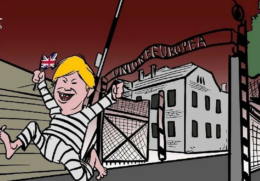EU KAO AUŠVIC Džonson zatvorenik koji bježi, karikatura koja je OBIŠLA SVIJET (FOTO)