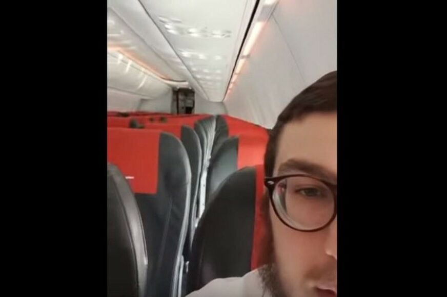 PUTOVAO KAO KRALJ Ovaj mladić bio je sam u avionu zbog epidemije virusa korona (VIDEO)