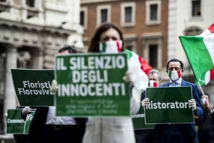 RASTE BROJ NOVOZARAŽENIH Italija od 4. maja ublažava mjere, a u Rimu protesti zbog poteza vlasti