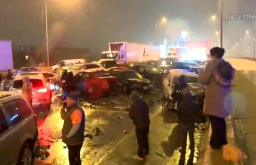 ZA SVE KRIV SNIJEG U PROLJEĆE U lančanom sudaru učestvovala 54 vozila (VIDEO)