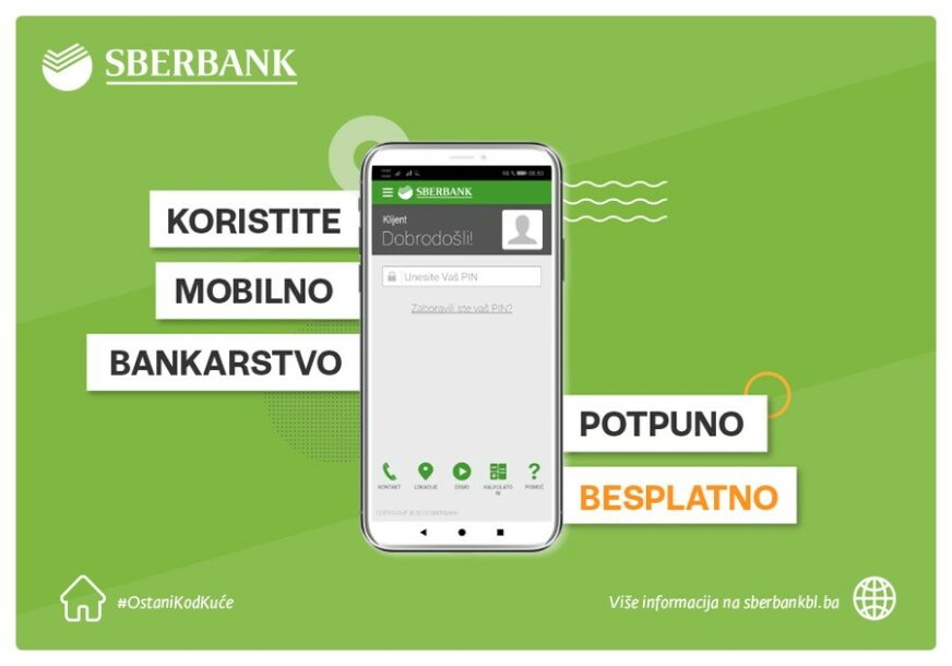 Koristite mobilno bankarstvo Sberbank a.d. Banjaluka bez mjesečne naknade!