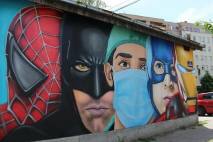 ONI SU NAŠI SUPER HEROJI Osvanuo grafit posvećen medicinskim radnicima (FOTO)