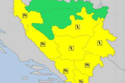 JAK VJETAR I GRMLJAVINA Za veći dio Bosne i Hercegovine na snazi žuti meteoalarm