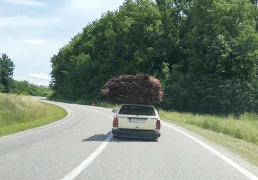 ČUDAN TOVAR Pogodite šta se nalazi na krovu ovog vremešnog automobila