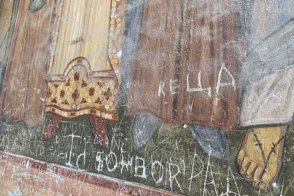 VELIKA SRAMOTA U SRPSKOJ SVETINJI Freske u manastiru Žiča posjetioci IŽVRLJALI IMENIMA (FOTO)