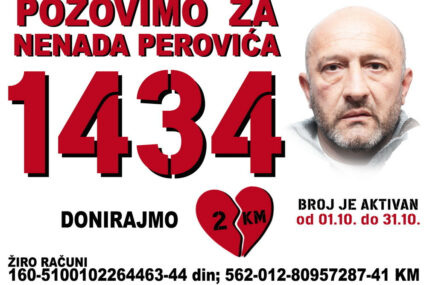 BUDIMO HUMANI, POZOVIMO 1434 Nenadu Peroviću potrebno još 4.000 evra za transplantaciju bubrega