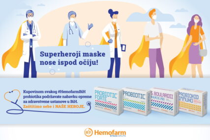 SUPERHEROJI MASKE NOSE ISPOD OČIJU Dio novca od prodaje probiotika Hemofarm izdvaja za nabavku ZAŠTITNE OPREME