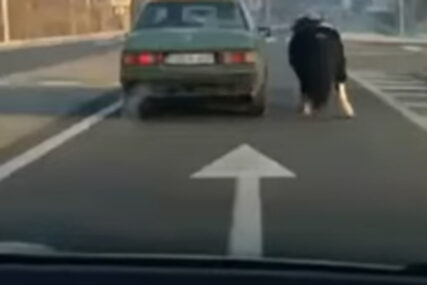 I OVO SE DEŠAVA U BiH Zavezao konja za "mercedes" i kretali se saobraćajnicom (VIDEO)