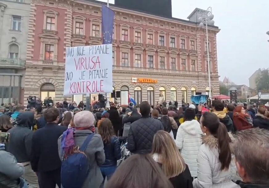 “ŽELIMO SLOBODU, A NE ROPSTVO” Protest u Zagrebu protiv novih epidemioloških mjera