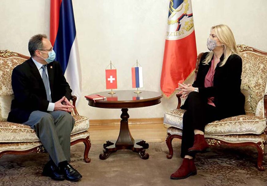 DOBRI REZULTATI NA ZAJEDNIČKIM PROJEKTIMA Cvijanovićeva razgovarala sa ambasadorom Švajcarske