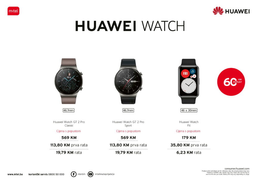 Iskoristite PRAZNIČNI POPUST i dodajte vašem stilu Huawei Watch PAMETNI SAT