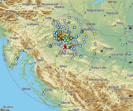ZEMLJA I DALJE PODRHTAVA Novi potres jačine 3,9 Rihtera nedaleko od Siska, tresao se i Zagreb