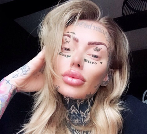 "ŽELJELA SAM VIŠE" Ostala bez mjesta za tetoviranje na tijelu, pa prešla na čelo (FOTO)