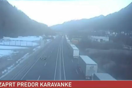 ZATVOREN TUNEL "KARAVANKE" Kolona kamiona duga pet kilometara (VIDEO)
