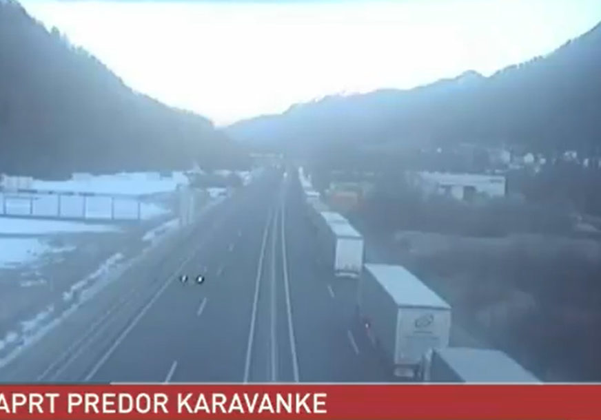 ZATVOREN TUNEL "KARAVANKE" Kolona kamiona duga pet kilometara (VIDEO)