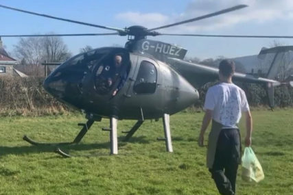 "Bukvalno doletio po hranu" Muškarac u helikopteru prešao 200 kilometara po omiljeni sendvič (VIDEO)