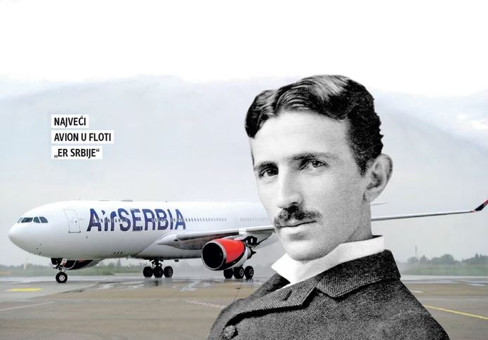 TESLA POLETIO ZA NJUJORK Novi avion "Er Srbije", sa likom velikog naučnika, svečano ispraćen sa beogradskog aerodroma (VIDEO)