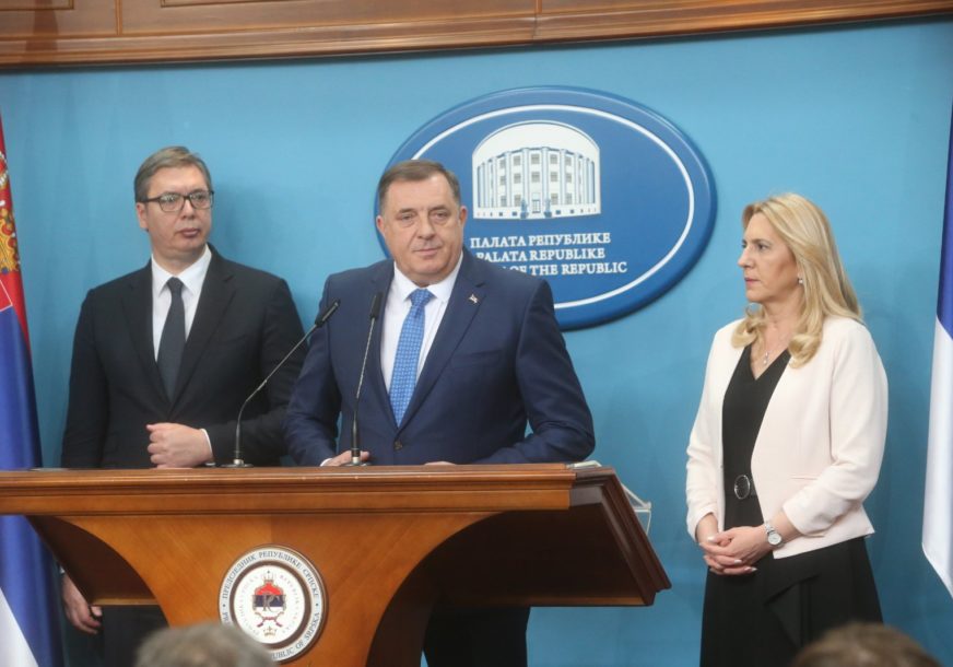 “Srpska neće voditi rat, ali će se braniti” Oštar govor Dodika nakon sastanka sa Vučićem (FOTO)