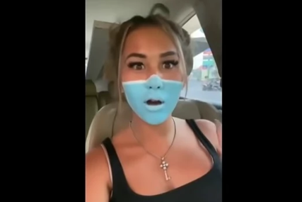 Prijeti joj DEPORTACIJA: Ruskinja nacrtala masku na licu i bez problema ušla u prodavnicu (VIDEO)