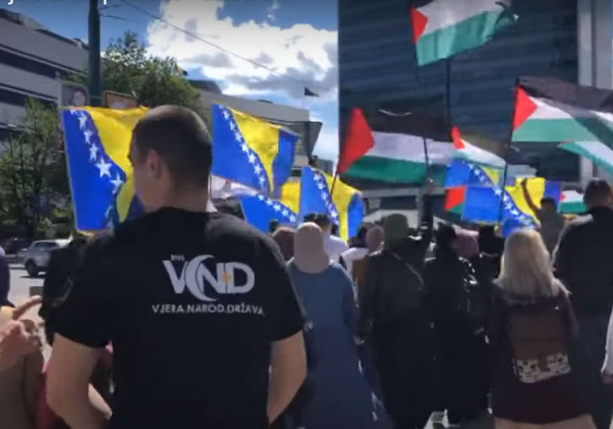 "PODRŠKA NARODU PALESTINE" Protestna šetnja u Sarajevu (VIDEO)