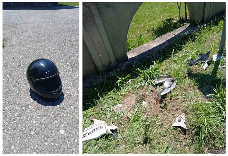 Kaciga i dijelovi još stoje po putu: Maloljetni drugari se motorom zakucali u banderu, poginuo tinejdžer (FOTO)