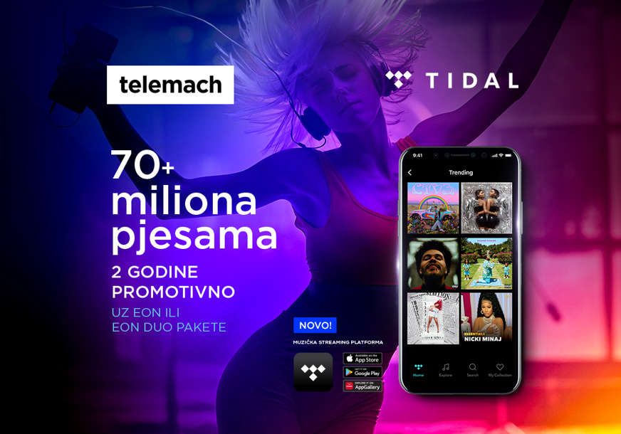 Stigao je TIDAL - najbolji zvuk koji te prati svuda, sada uz Telemach BH!