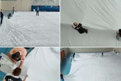 Trka za Ginisov rekord: Švajcarski krojač sašio pantalone duge 70 metara i teške 700 kilograma (FOTO, VIDEO)