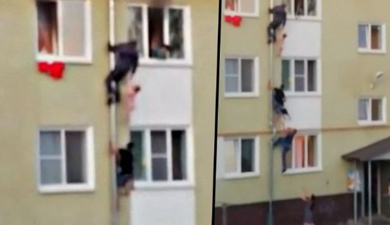 DRAMA U RUSIJI U stanu buknuo požar dok je u njemu bilo troje djece, spasavali ih popevši se uz oluk (VIDEO)