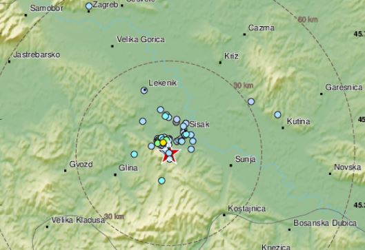 “TUTNJAVA I TRESKA” Novi zemljotres zabilježen u Banovini, osjetio se na području Petrinje i Siska