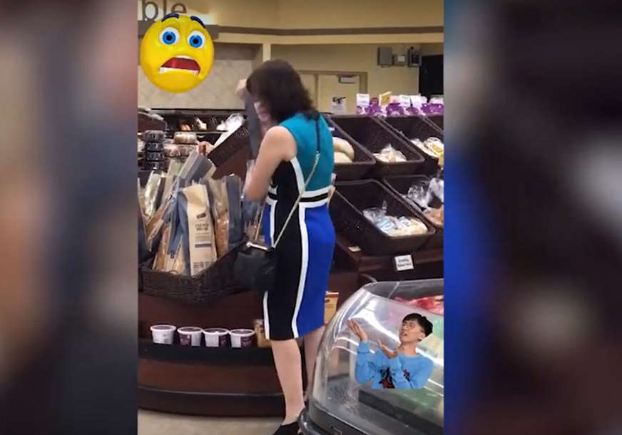 Ova "PIPAČICA HLJEBA"  iznervirala je mnoge: Nije ga samo dodirnula, uradila je nešto mnogo gore (VIDEO)