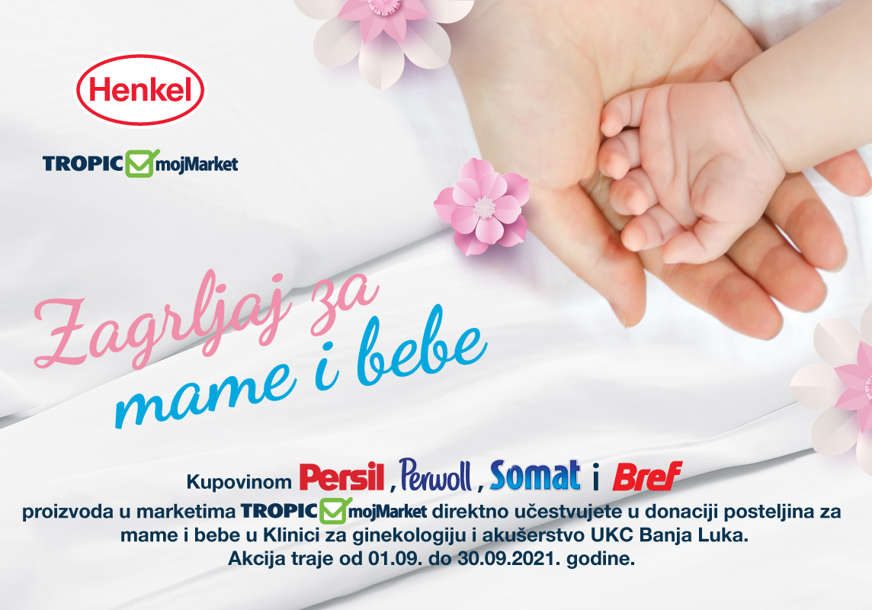 Henkel, Tropic i mojMarket u humanoj akciji: Kupovinom Persila, Perwolla, Somata i Brefa do nove posteljine za porodilje i bebe
